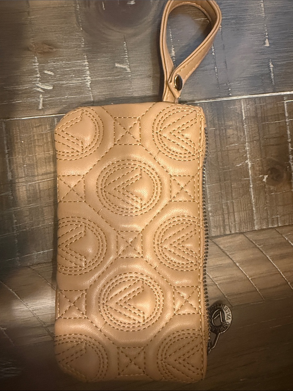 Valentino Orlandi Beige Quilted Tote Bag with Logo Charm and Logo Pouch - Picture 7 of 13